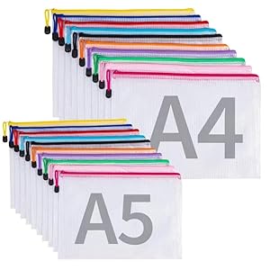 Cimoybai 20 Stück Dokumententasche A4/A5