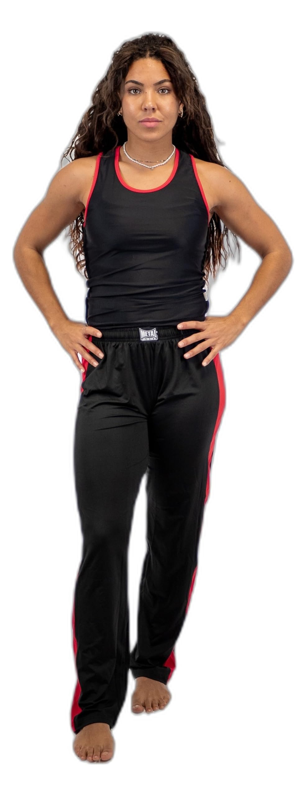 METAL BOXE Pantaloni Boxe Française Nero/Rosso Dimensione 150 cm