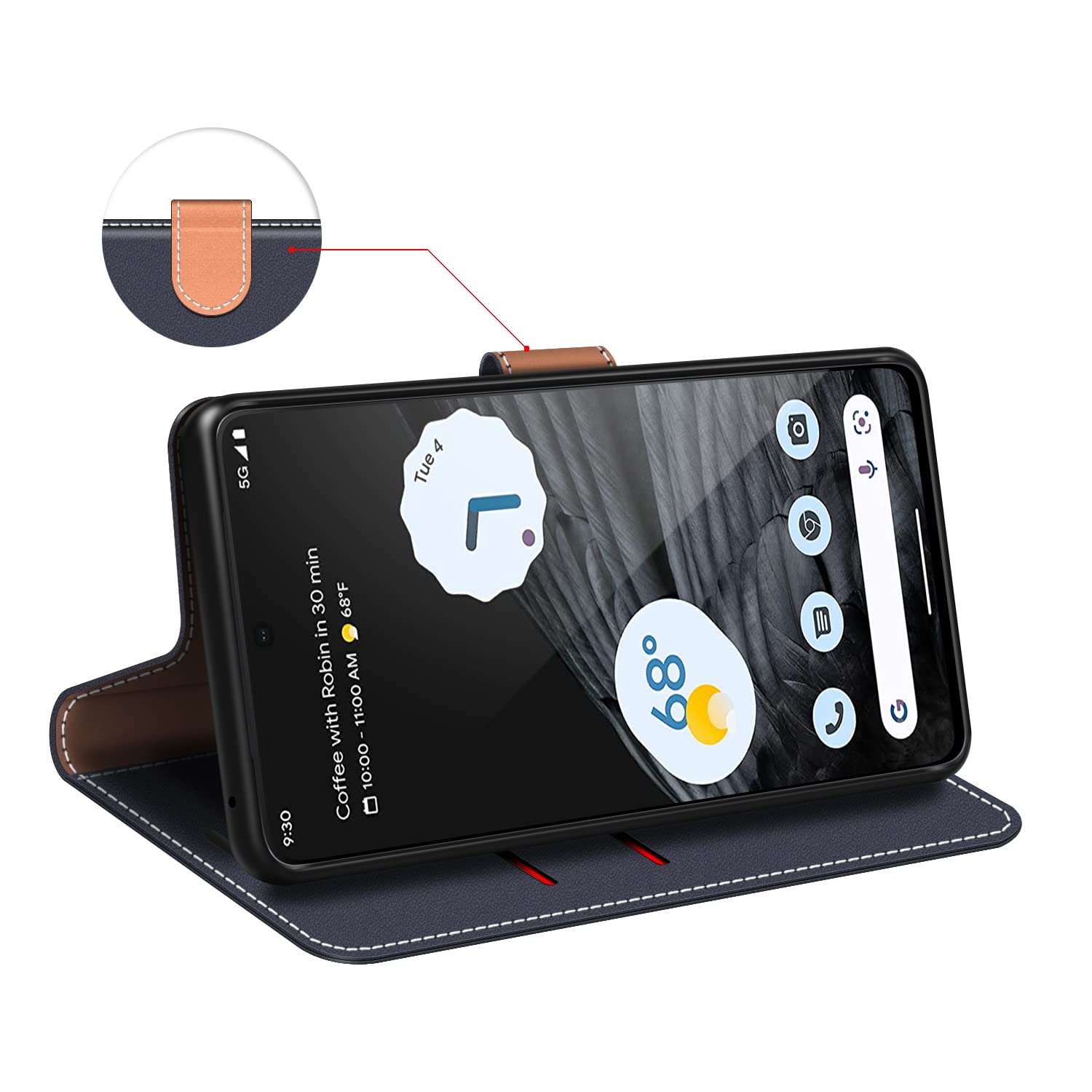 ZHOUZHANGDI Custodia a portafoglio adatta per Google Pixel 7 con motivo