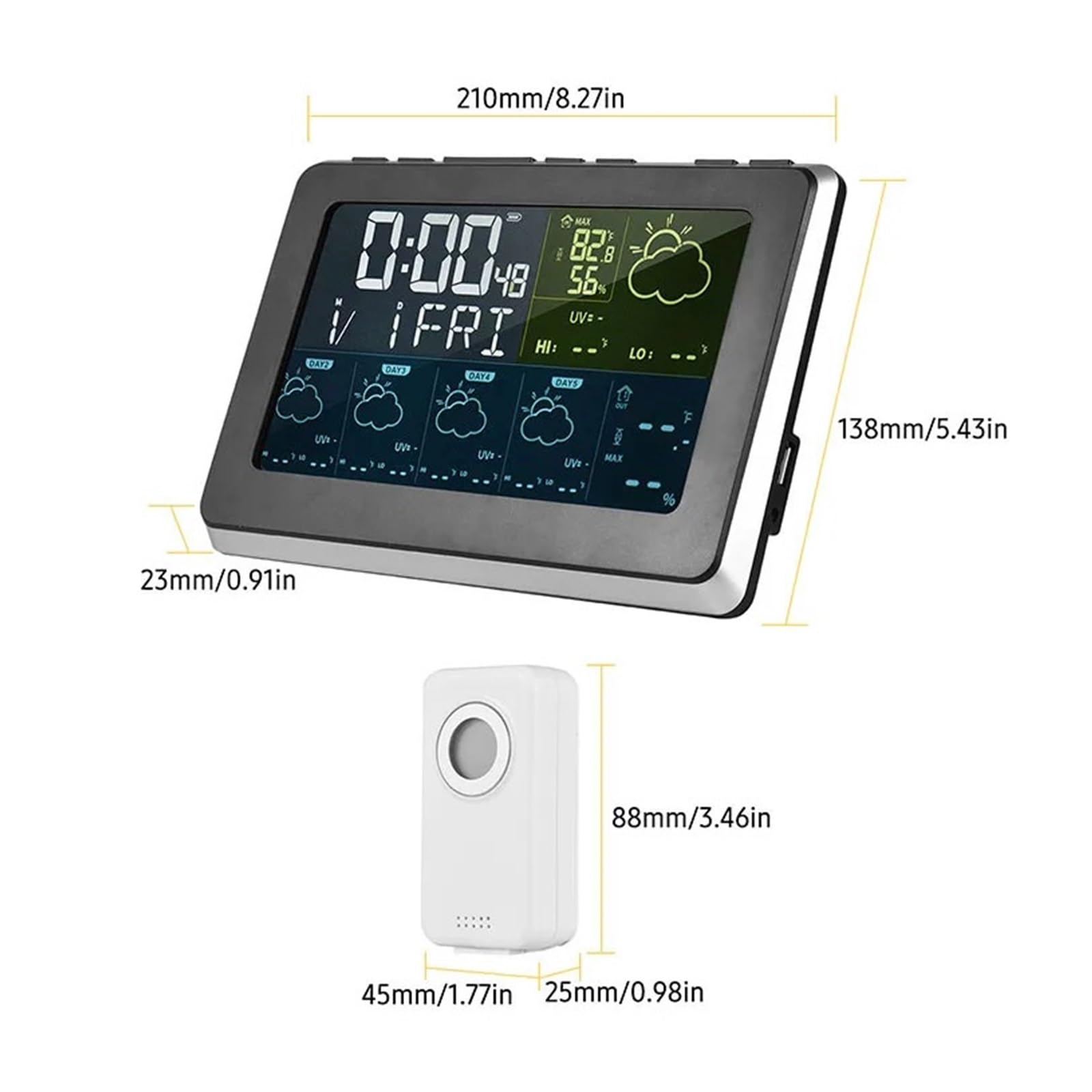 Tuya WiFi Stacja Pogodowa Aplikacja Bezprzewodowa Kontrola Czujnik Temperatury I Wilgotności Duży Wyświetlacz LCD Kryty Termometr Zewnętrzny Miernik DokłAdne I łAtwe Do Odczytania(3 Sensor)