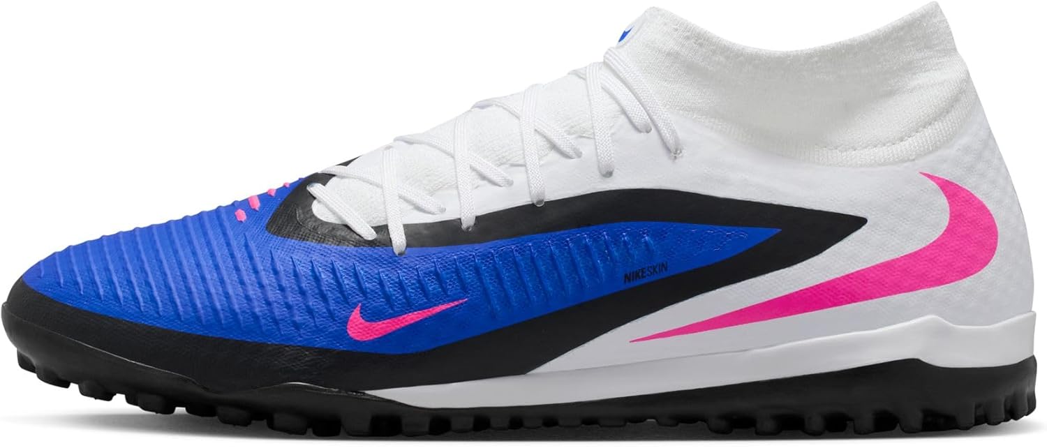 Nike Phantom 6 High Academy Turf Soccer Shoes (Racer Blue/White/Pink Blast)
