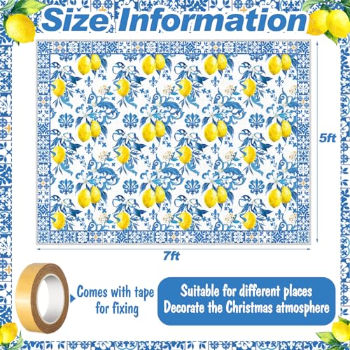 Tapete decorativo azul y amarillo 5x7 pies SATINIOR miniatura 2