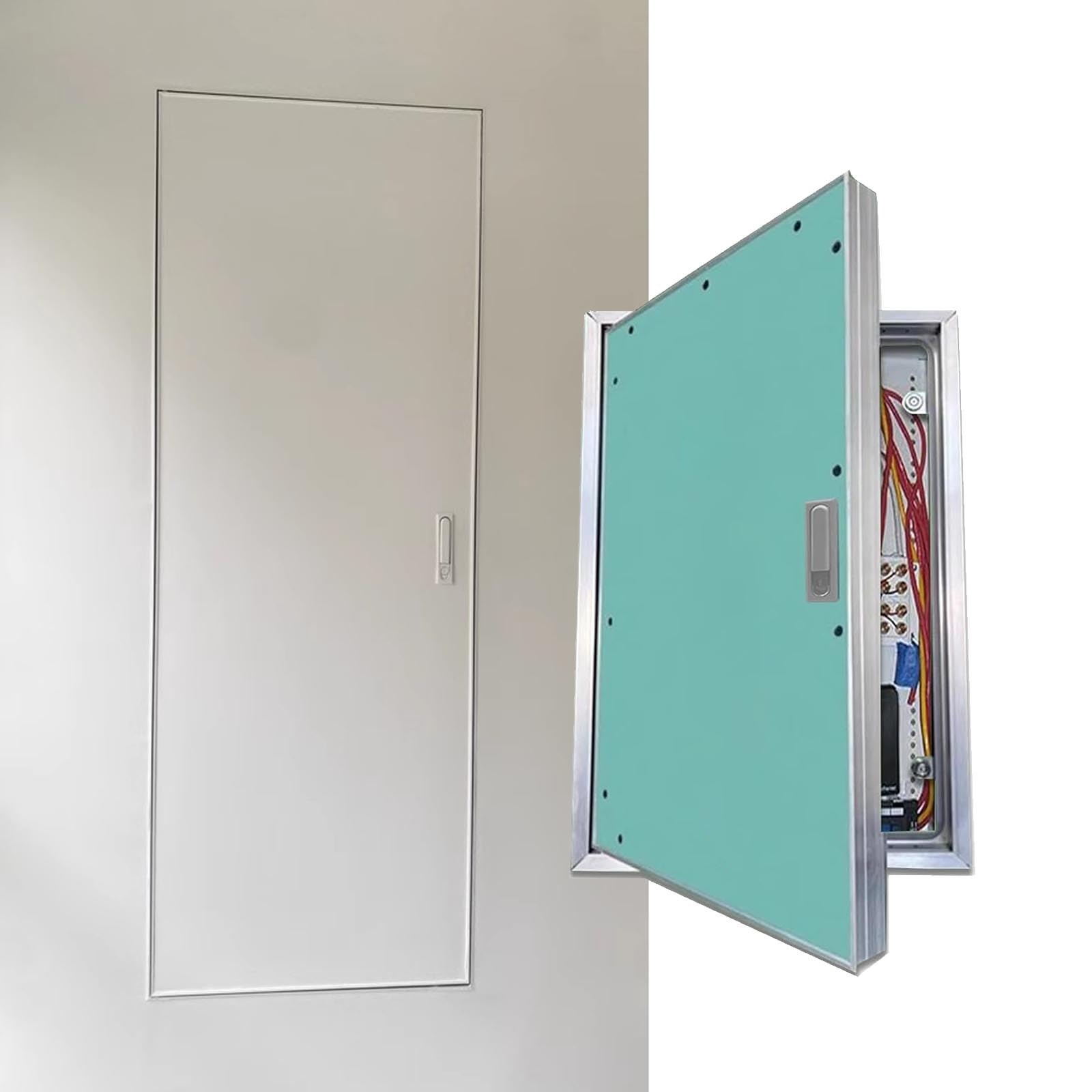 panel de acceso escondido yeso 30/40/50/66/80/100 cm Panel de acceso a la pared seca pintable, Puertas de inspección con llave personalizables, Puerta espacial con marco de aluminio(26 x 34inch)