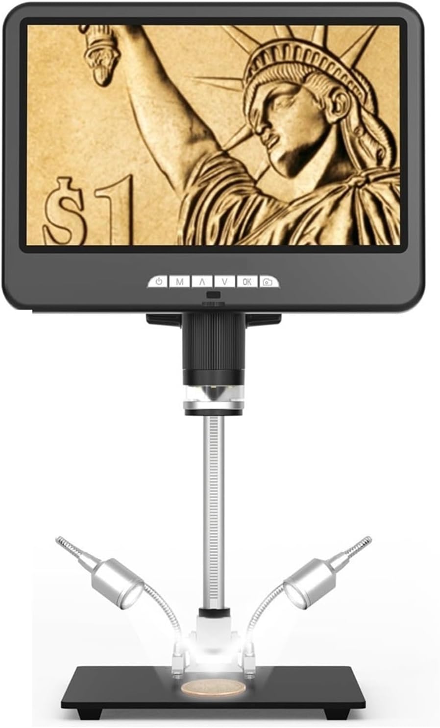 USB Microscope, Microscope 10 Inch UHD Screen and Stand Digital for Electronics Soldering and Repairing for Children Students Adults Beginner Learning and Experiments