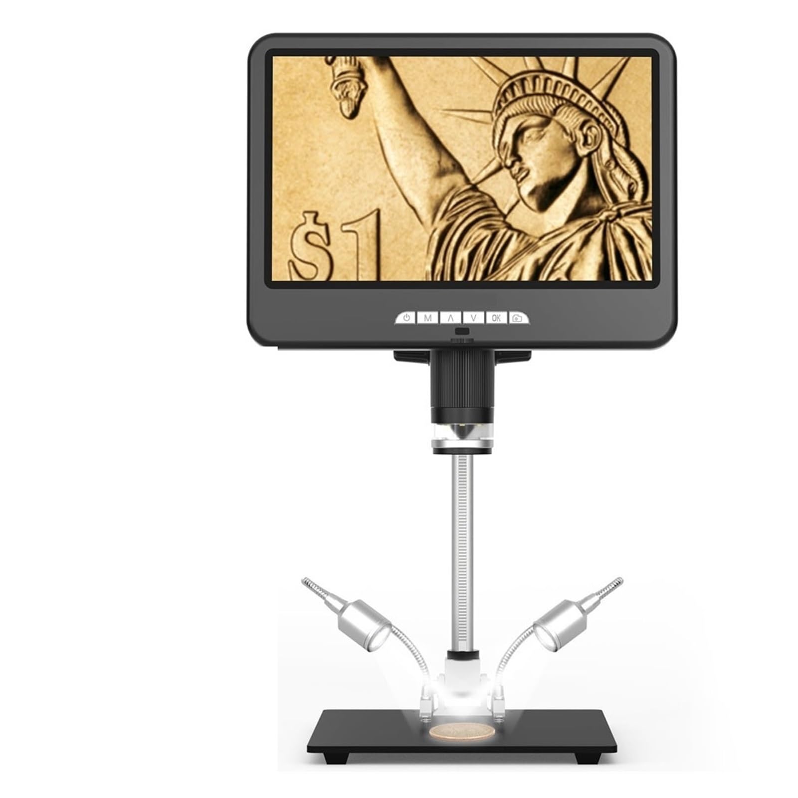Microscopio, Scopio Digital con Pantalla UHD De 10 Pulgadas Y Soporte 26 Cm For Soldadura Reparación Dispositivos Electrónicos