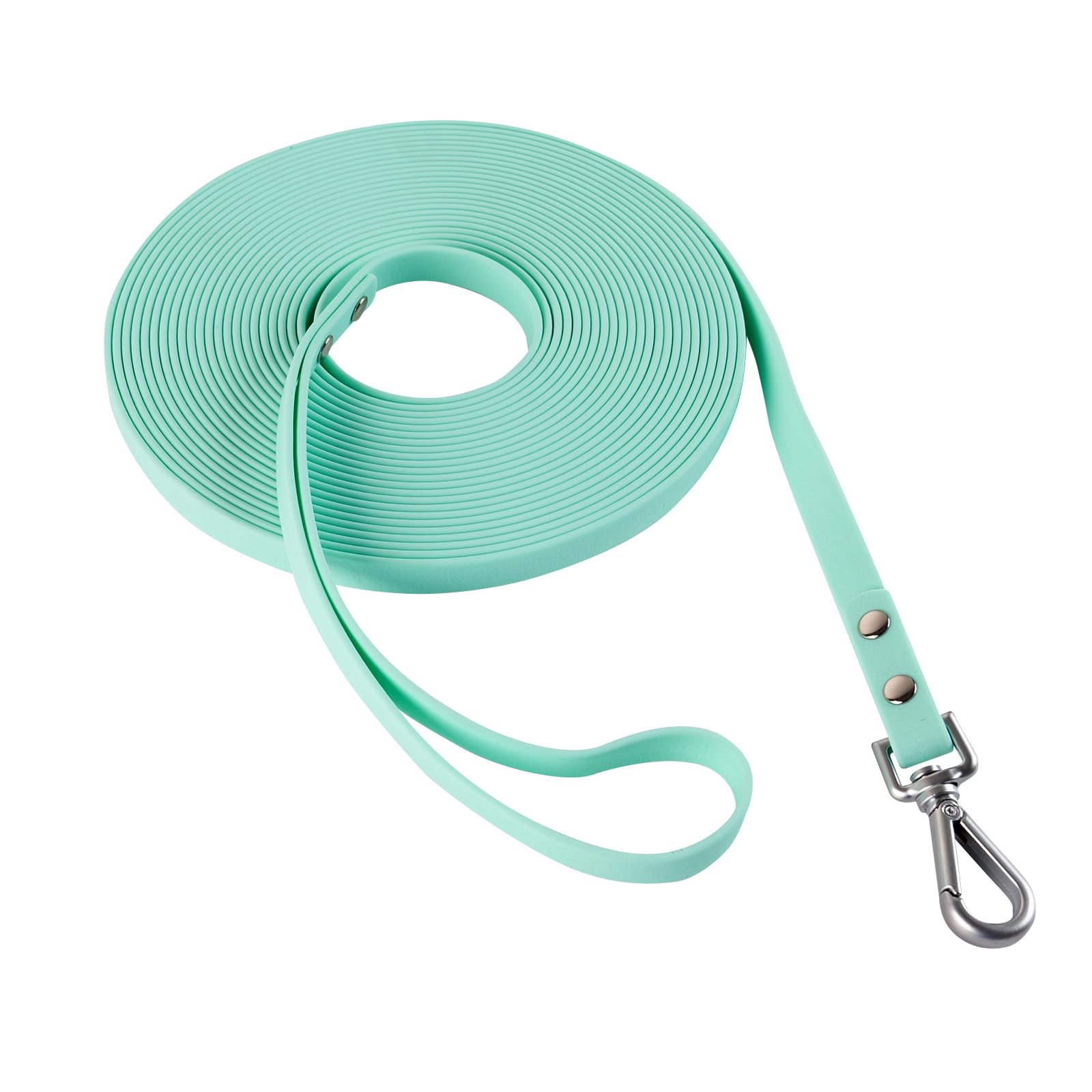 AUMAILI Dog Training Long Leash Waterproof Long Line Heavy Duty Outdoor Recall Lead 10ft 15ft 20ft 30ft 50ft for Small Medium Large Dog (Mint Green,