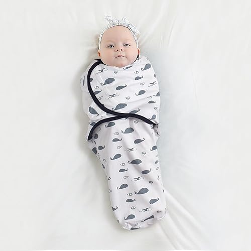 Miniatura 5 de Manta para envolver al bebé, paquete de 2 mantas para recién nacidos de 0 a 3 meses, tamaño pequeñomediano fácil de cambiar, saco de envolver para