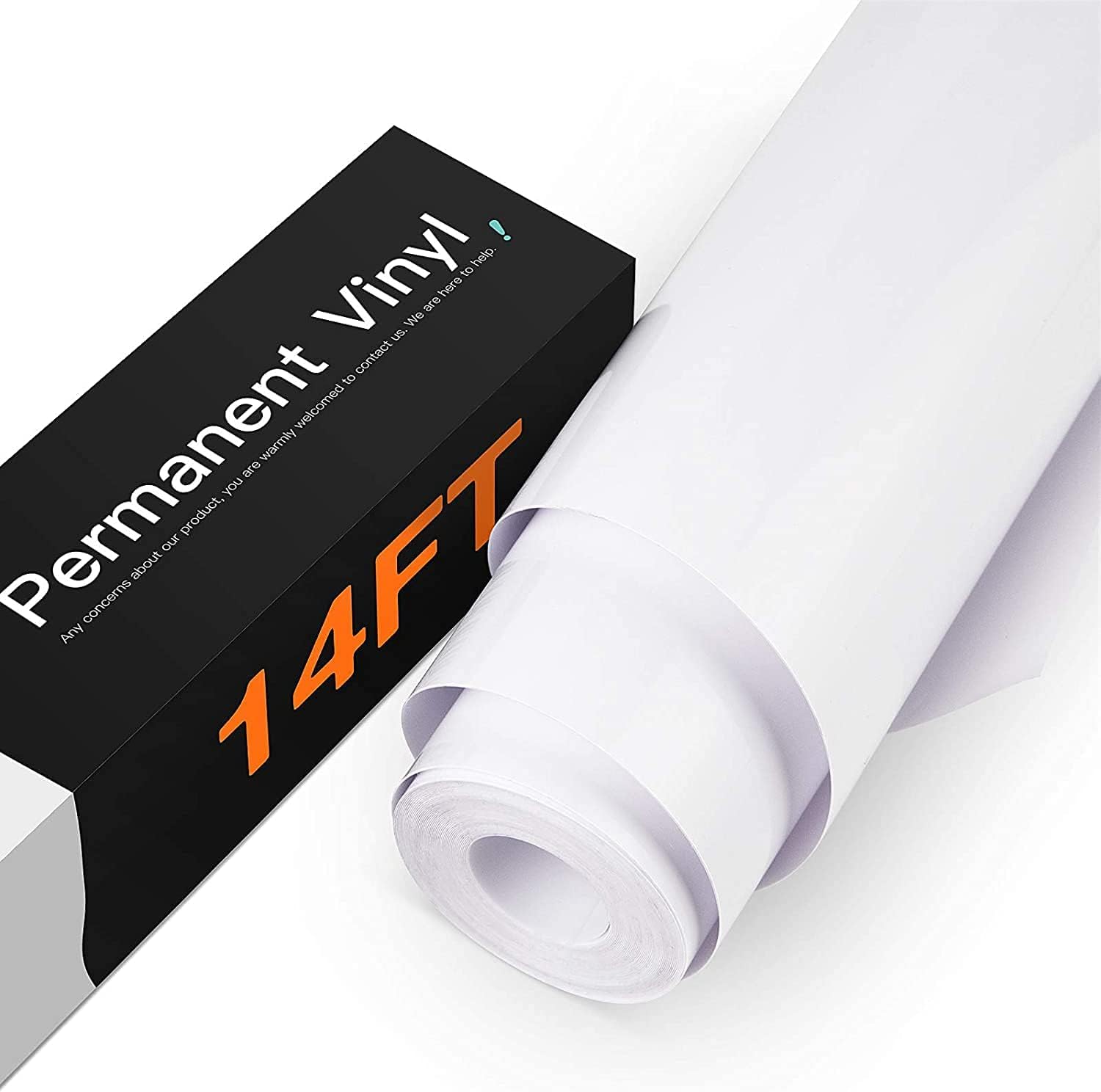 HTVRONT White Permanent Vinyl - 12" x 14FT Glossy Permanent Adhesive White Vinyl Roll Compatible with Cricut Cutting Machine, Silhouette, Cameo Cutters, Signs, Scrapbooking, Craft, Die Cutters
