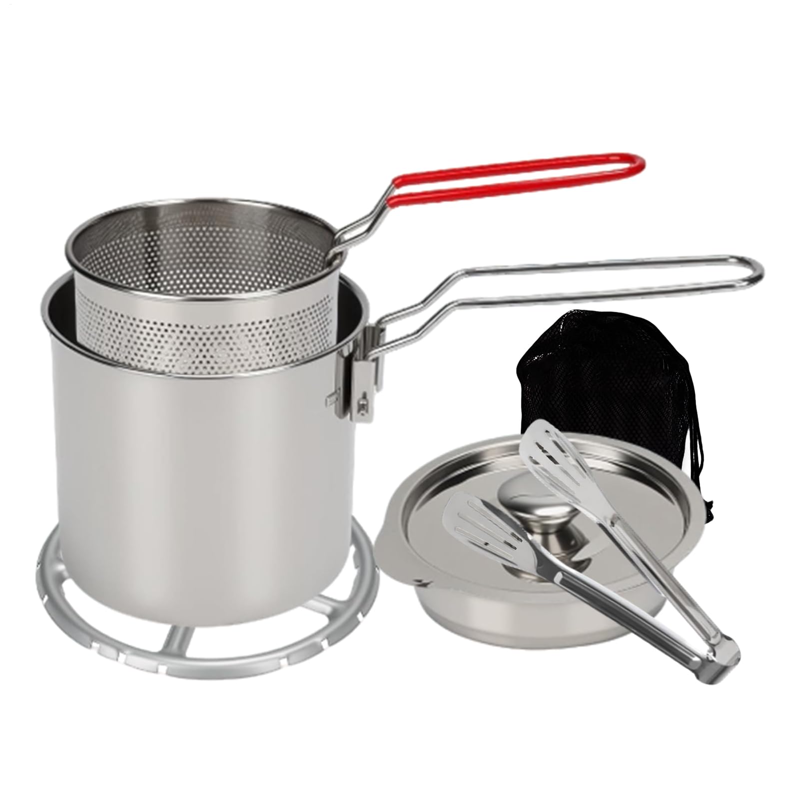 Friteuse en acier inoxydable compacte 1,2 l avec panier amovible et couvercle de protection