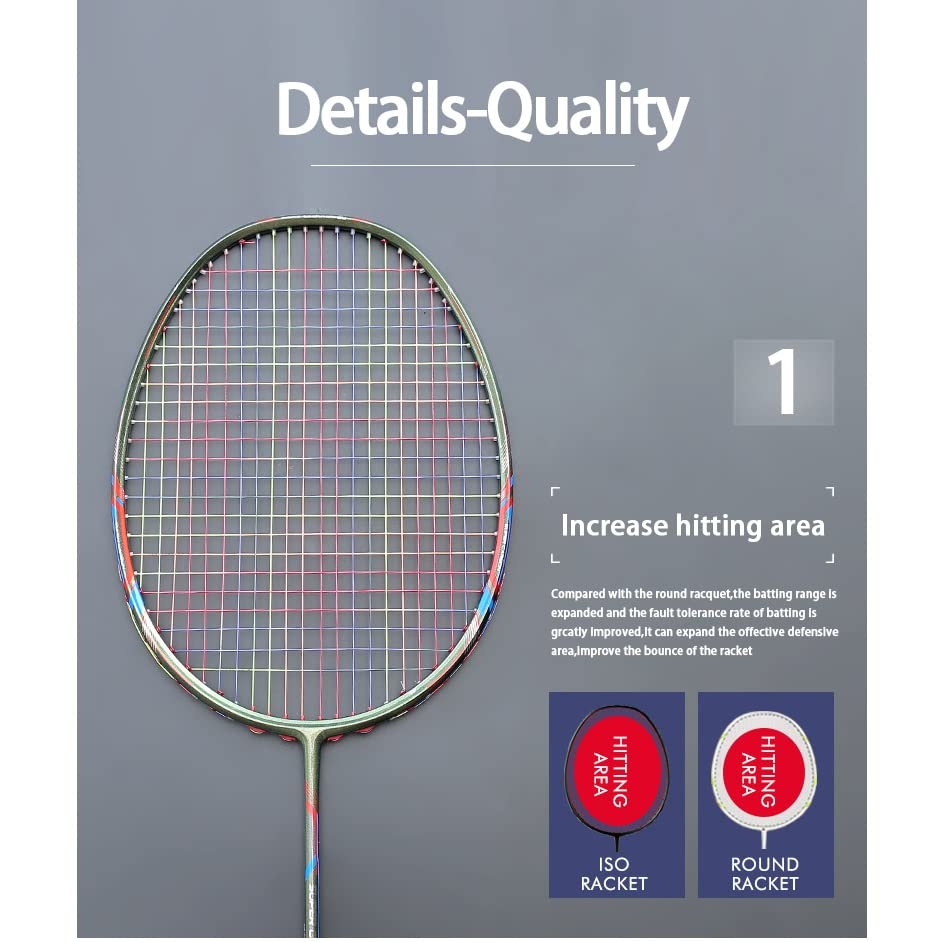 軽量カーボンファイバー バドミントンラケット Amazon | LPAOMKL カラフルなカーボンファイバーバドミントンラケット