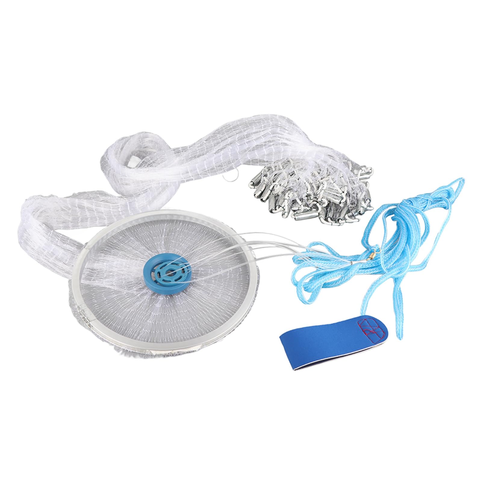KooingTech 10ft/3m Fishing Cast Net, Portable Hand Throw Cast Net Fish Trap, Fish Mesh Net Network Trap