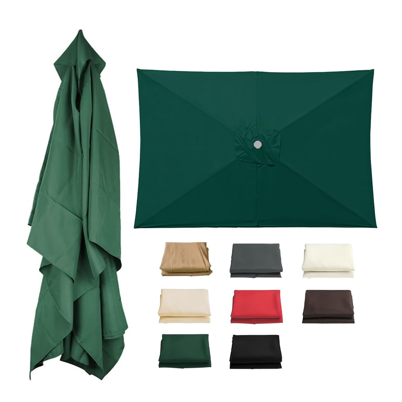Toldo de Repuesto de 3 x 2 m para Sombrilla Verde Oscuro