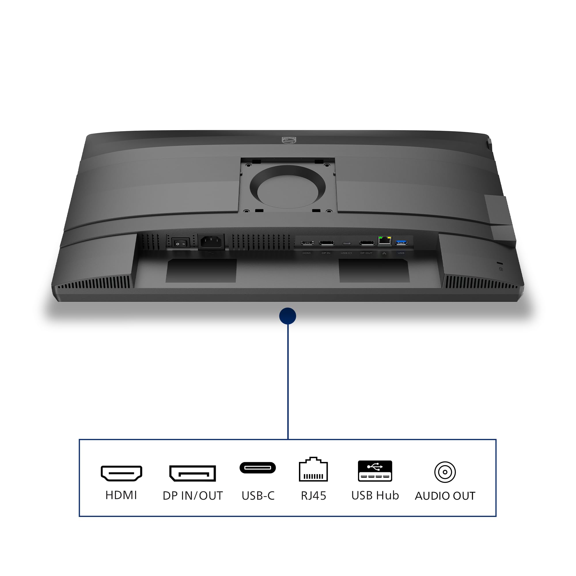 Philips Moniteur 24B2U4301 24 Pouce 120Hz IPS Dalle, 4ms GtG, Ajustable en Hauteur, Haut-parleurs, USB Hub(1920x1080 HDMI 1x 1.4 DP 1x 1.4) Gris Anthracite