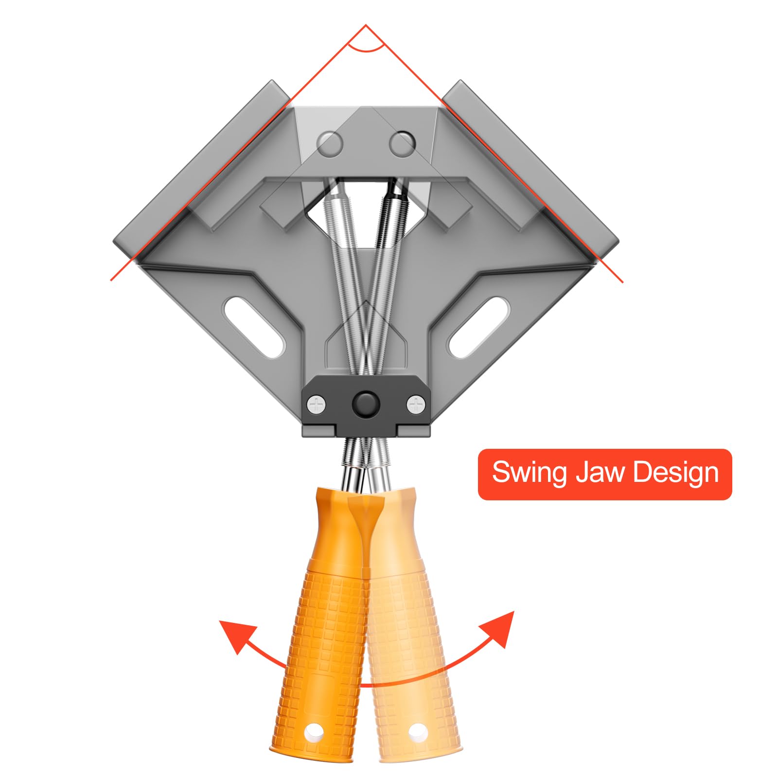 Lectorias 2 Pièces serre joint angle à 90 degrés, menuisier outillage | etau Alliage d'Aluminium, serrage angulaire avec Mâchoire Pivotante Réglable, assemblage bois avec Poignée, pince de soudage