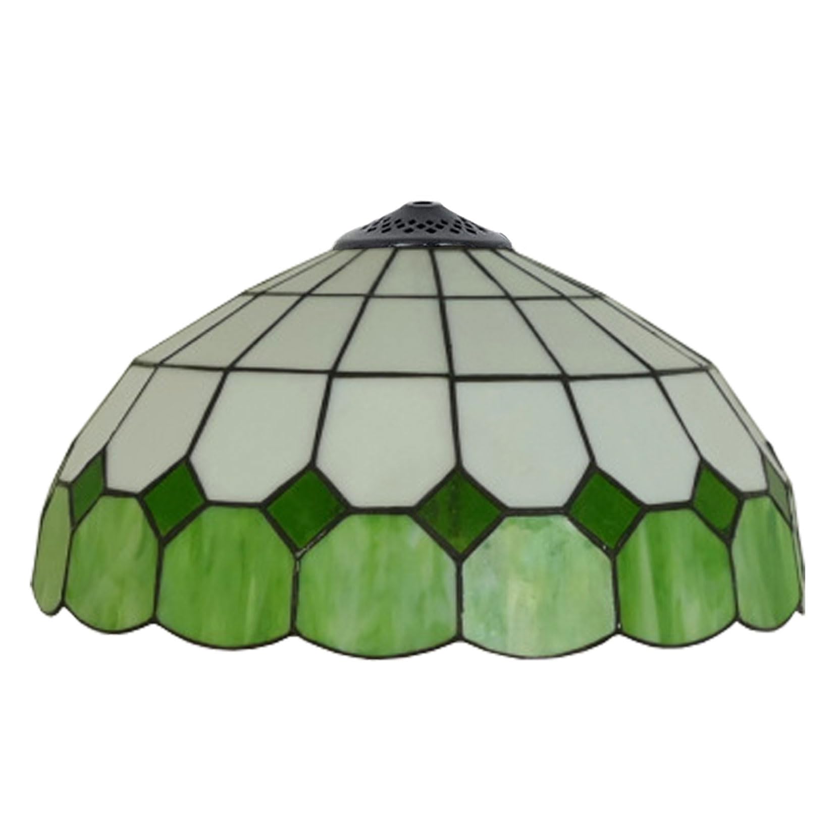 Abat-jour Tiffany 16 pouces vert en vitrail vintage pour lampe