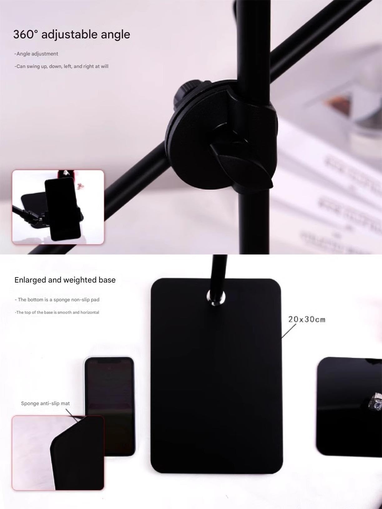 Genérico Soporte Ajustable para teléfono móvil - Soporte de Escritorio Multifuncional para transmisión en Vivo y videoconferencias - Soporte de Control grupal para 12 cámaras - Ideal para Creadores y