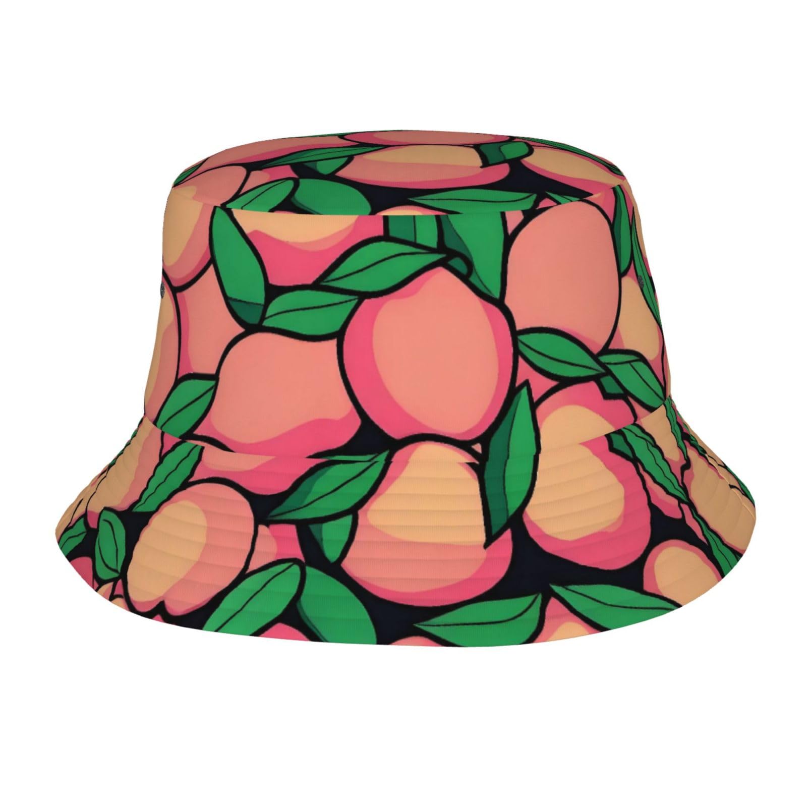 Hlbsdm Unisex As Pic Pile Of Peaches Printed Bucket Hat Stylish Bucket Hat Suitable For Fishing Beach And Gardening Black