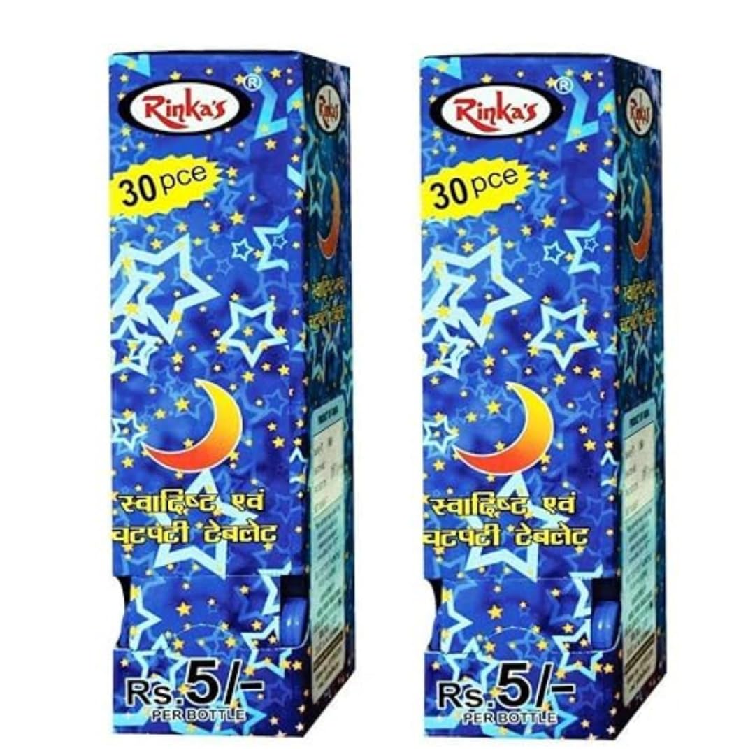 Rinka’s Chand Sitare Box - 30 x 3 Bottles | Chatpati Tablets | Candy Box | Chand Sitare | Chand Sitare Shape Candy | Chand Sitare Taste | Khati Mithi | Sweet & Sour Star And Moon Shaped Toffee For Kids | Chand Sitare Flavour | Digestive Churan | Pa (B0D98H3P23) Amazon Price History, Amazon Price Tracker