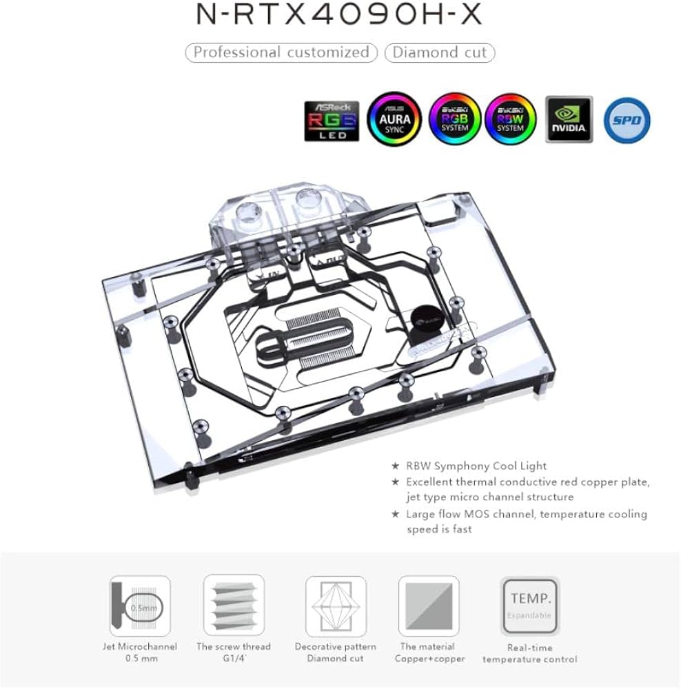 Amazon.co.jp: Bykski GPU Water Block for RTX4090 LCS-N-RTX4090H-X
