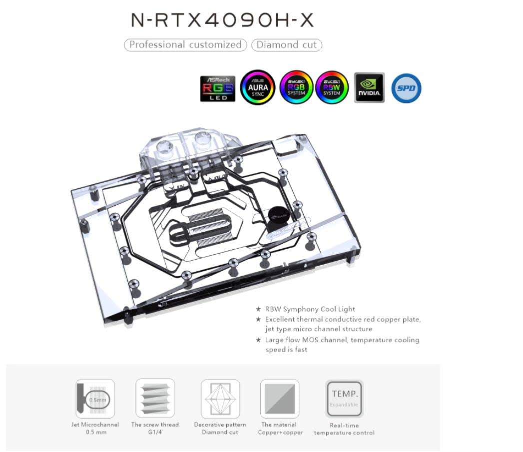 Amazon.co.jp: Bykski GPU Water Block for RTX4090 LCS-N-RTX4090H-X