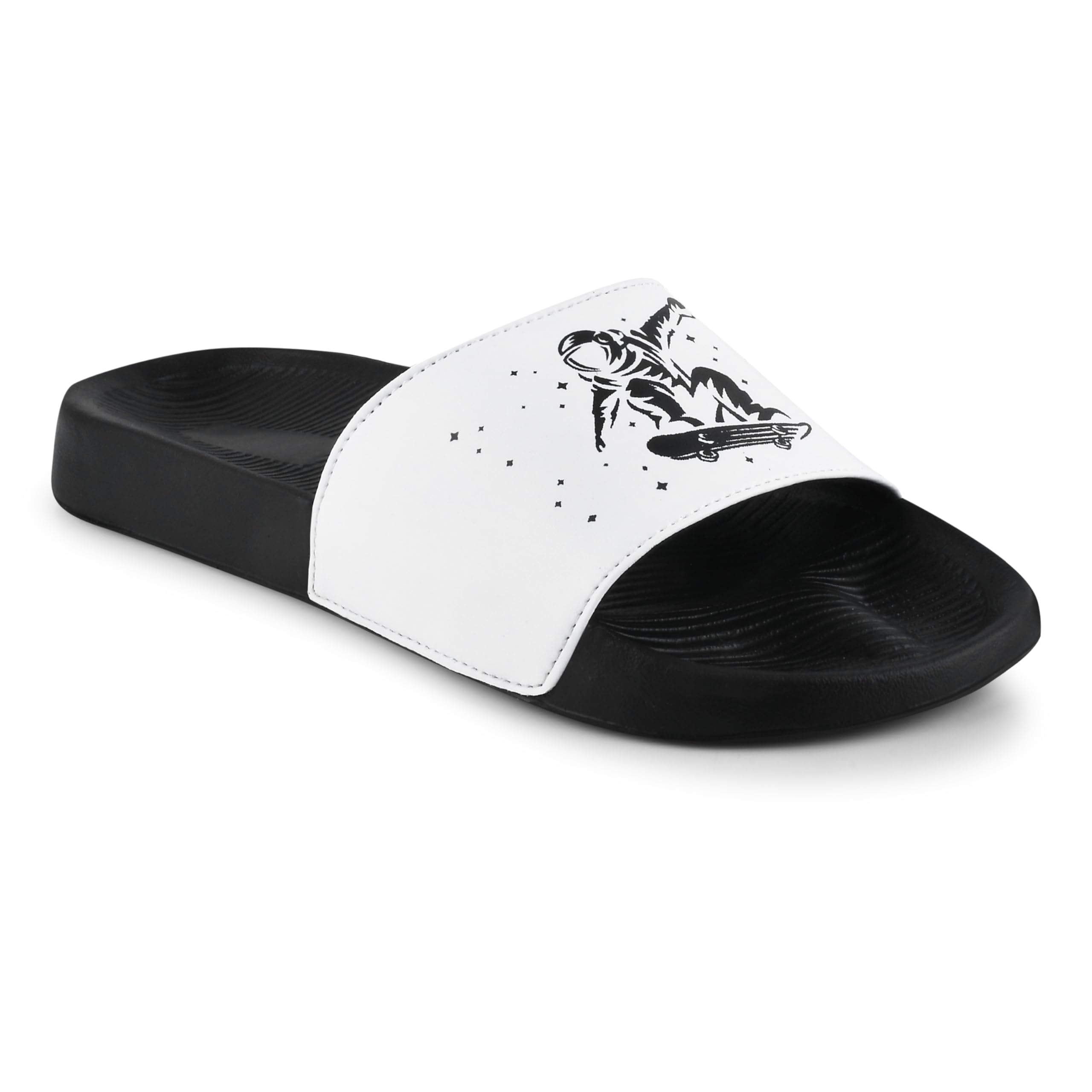PERY-PAOPERY-PAO Sliders Grey, Black, White Stylish Flip Flop & Slippers