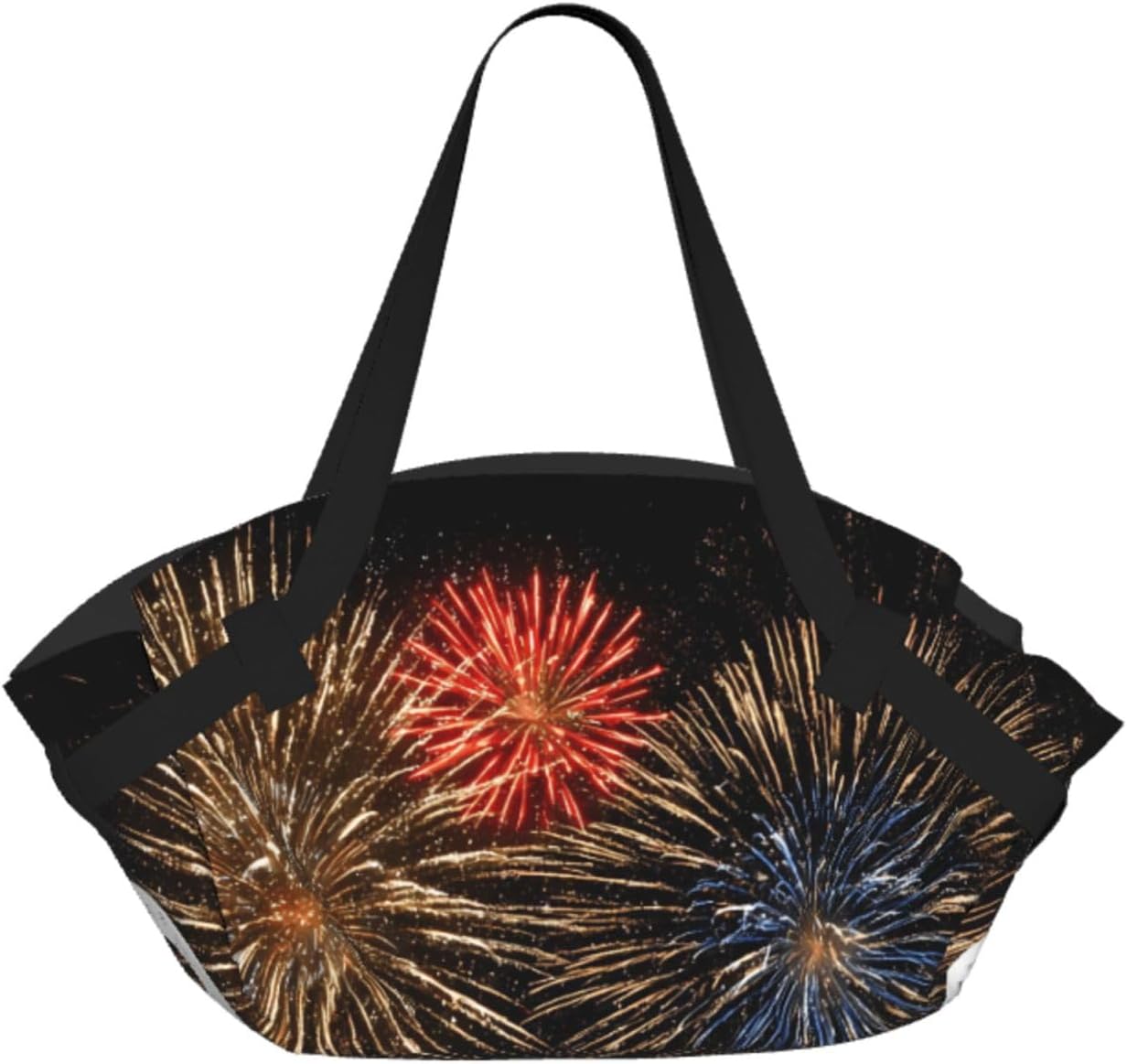 2026 Happy New Year Pattern Foldable Camping Tote Bag Picnic Blanket Bag Portable Beach Mat Tote Waterproof Outdoor Picnic Mat Carry Bag