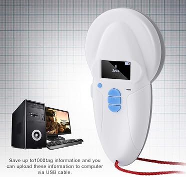 Pet Microchip Scanner, Pet Microchip Lookup Animal Chip Reader Portable RFID Reader for 134.2kHz/125KHz FDX-A, FDX-B (SO11784 / 85), HDX, I, EM4102