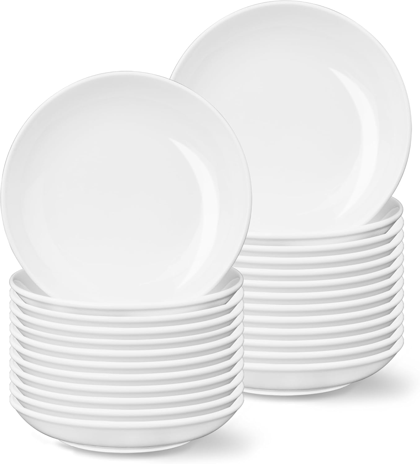 XINLTC Ceramic Dessert Plates Set of 25, White 6" Round