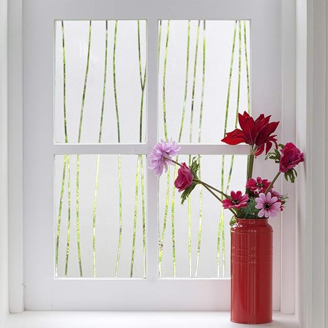 Finnez Privacy Window-Film, Non-Adhesive Static Cling Frosted Window Film Opaque Glass Film No Glue Window Sticker UV Protection Opaque Decoration for Kitchen Bathroom Home(44.5 x 200 cm)