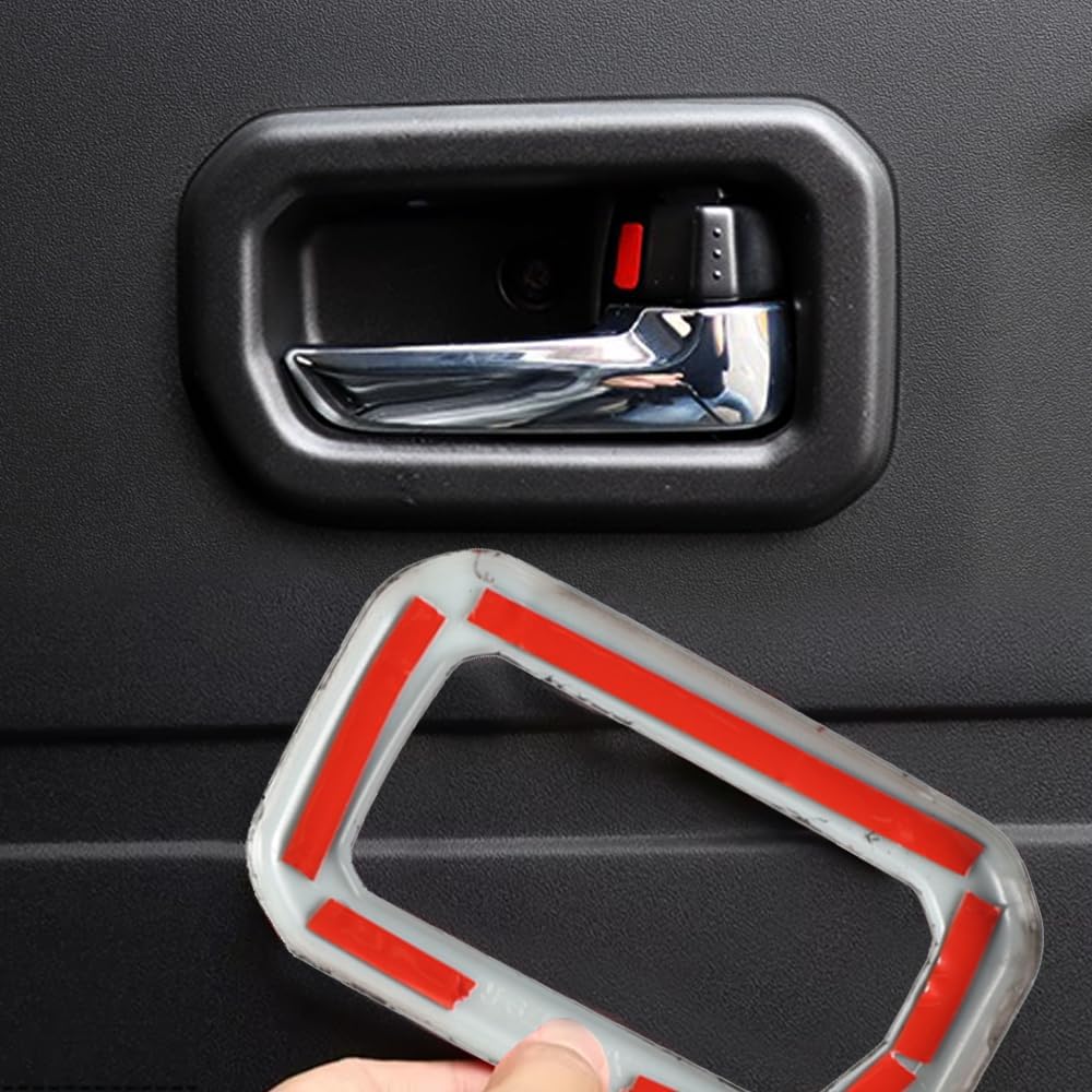 Interior Door Handle Trim Bezel Compatible with Suzuki Jimny 2019 2020 2021 2022 2023 2024 Inside Door Handle Bowl Decoartive Cover Accessories (Carbon Fiber Black)
