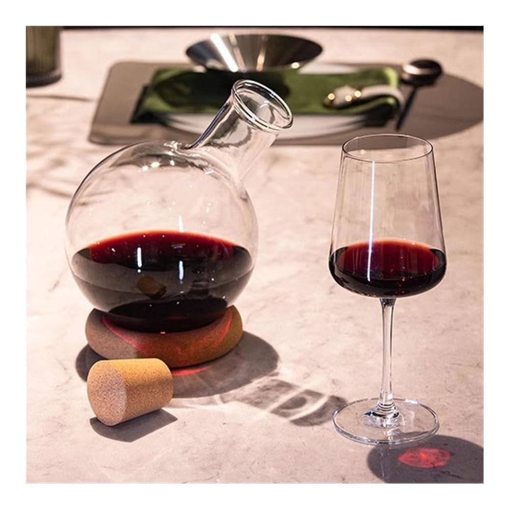birene Carafe Distributeur de vin Rouge à Gyroscope Rotatif créatif en Cristal de Haute qualité for la Maison(2000ml)