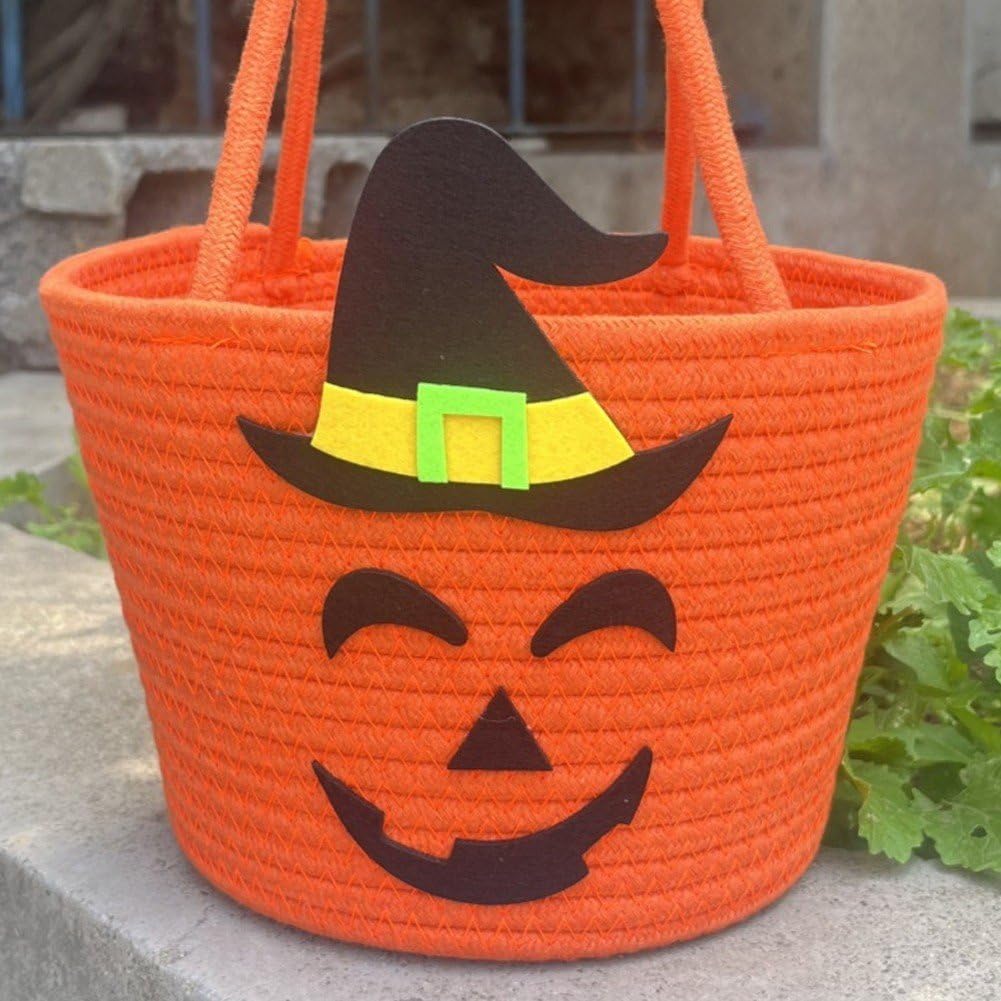 Halloween torba na cukierki cukierek albo dynia torby cukierki słoik prezent przenośny tkany kosz dyni torebka na imprezę festiwal