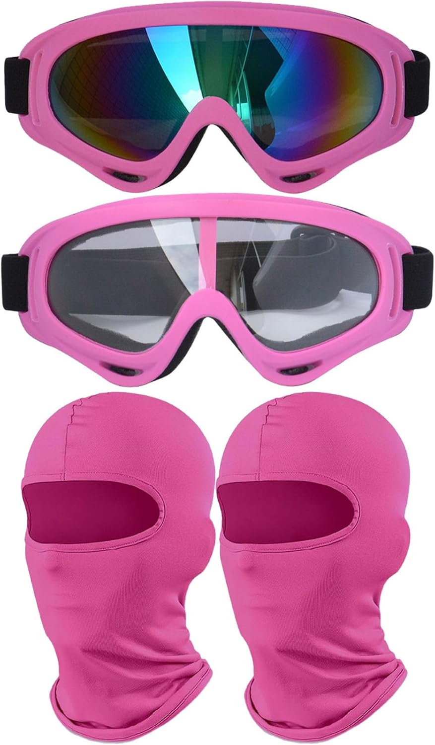 Motorcycle Goggles with Balaclava Face Mask, Dirt Bike ATV Motocross Riding Hiking Protective Glasses for Women Men