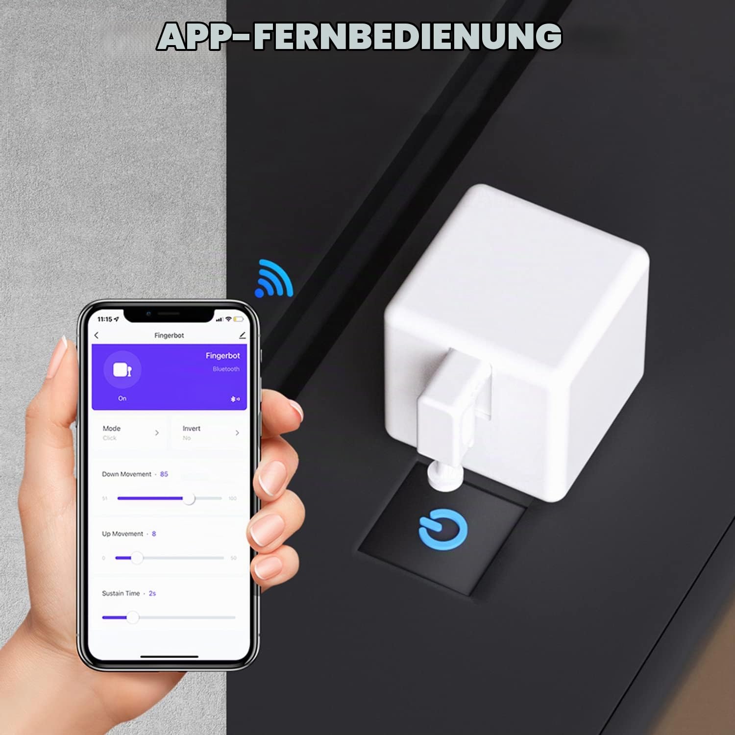 Smart Switch Button Pusher: Bluetooth Fingerbot Plus mit Toolkit für alle Schalter, Tuya App-Steuerung, Tuya Bluetooth Hub hinzufügen, um es mit Alexa, Google Home kompatibel zu machen (weiß)