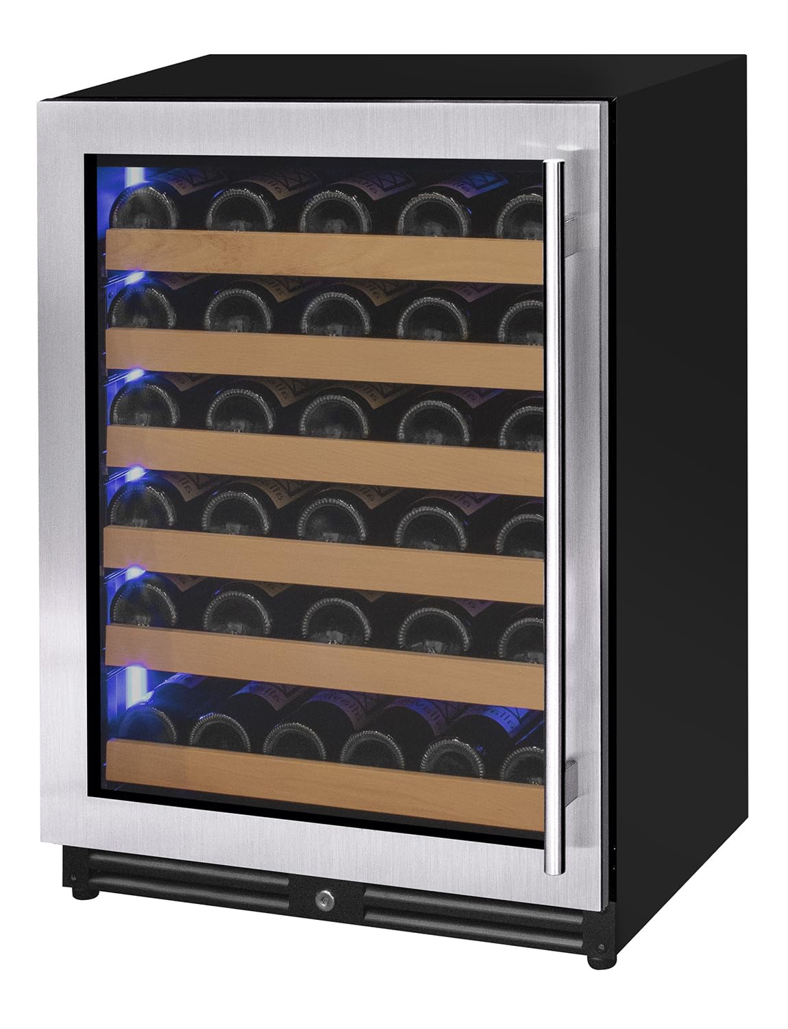Allavino 56 Bottle Single Zone Left Hinge Stainless Steel Wine Refrigerator