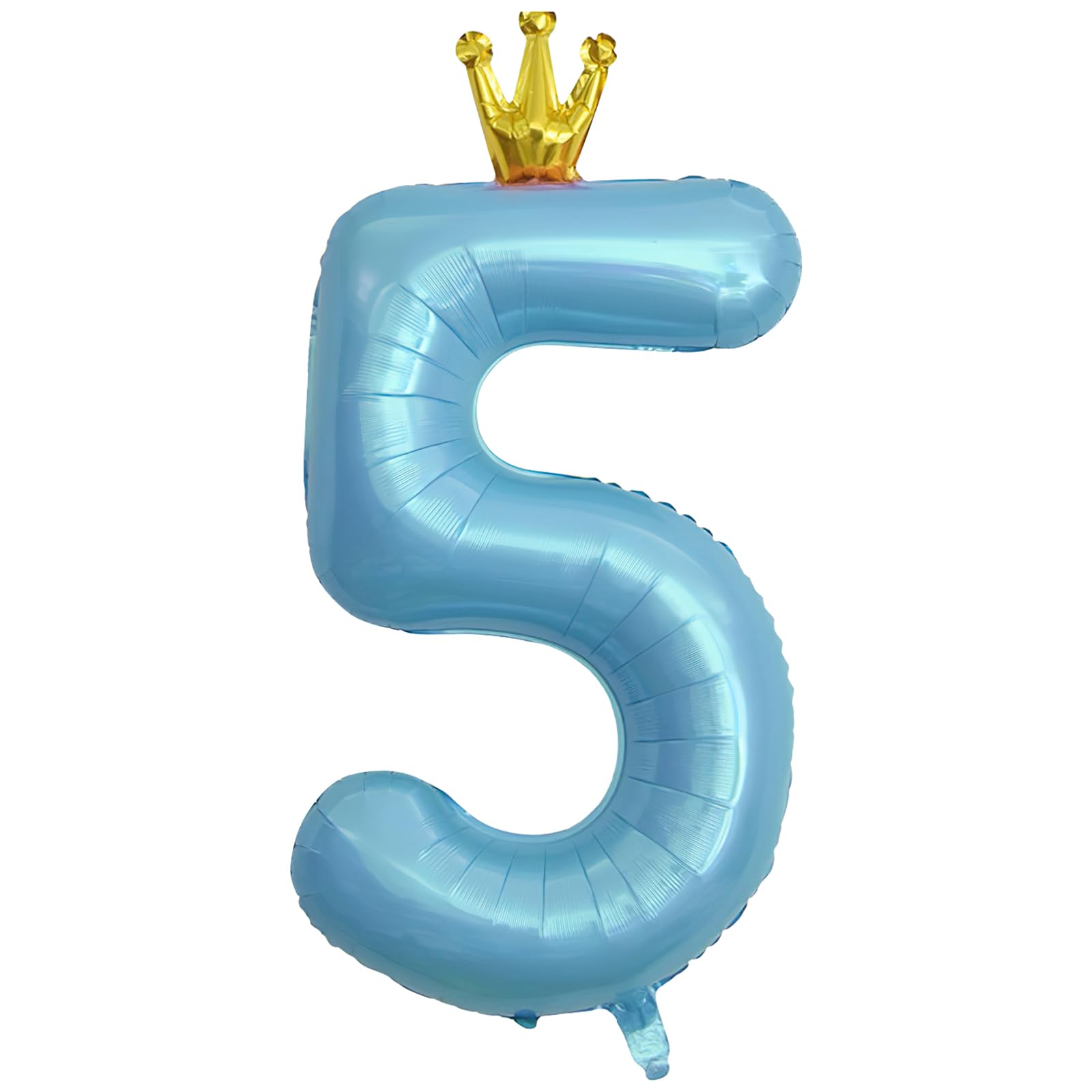 ASTARON Number 5 Balloons 40 Inch Blue 5th Birthday Balloons with Crown for Decor Anniversary Decorations