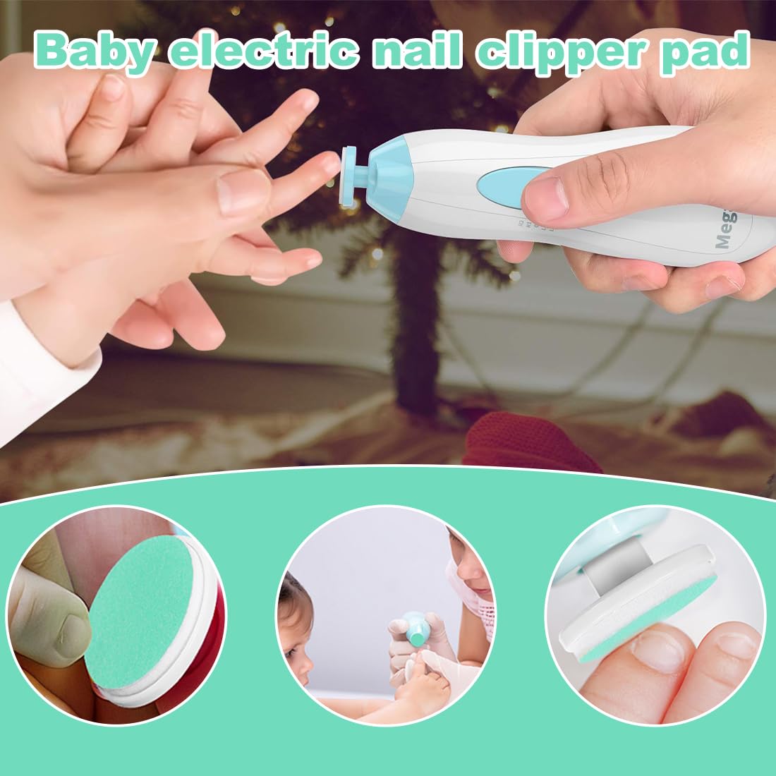 WUSJCOF 12 Pièces Pads de Remplacement pour Lime à Ongles Électrique, Lames de Coupe-Ongles Givrées, Compatible avec les Limes à Ongles Électriques Standard à partir de 12 Mois (vert)