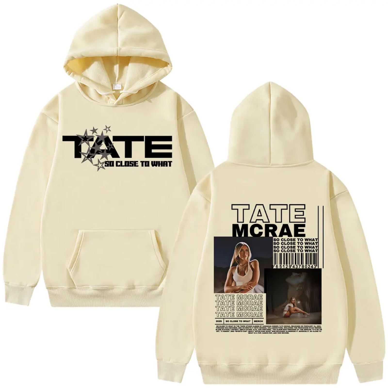 VBPOIYB Casual Oversized Hoodie Ta-te Singer Mcr-ae Album Hoodie Tour 2025 Men Women Hip Hop Street Sweatshirt (Khaki,M)