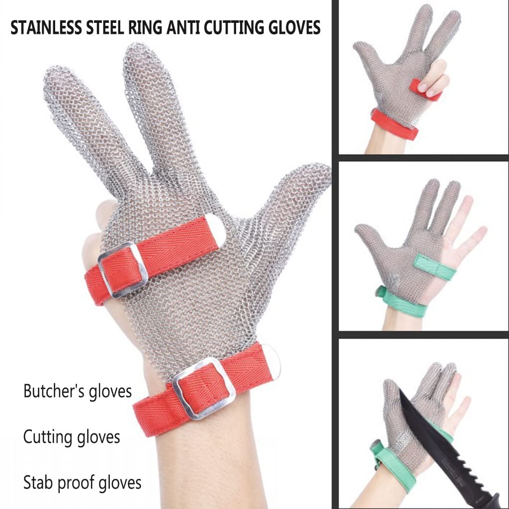 ステンレス手袋　精肉　防具 Amazon.co.jp: 軍手防刃手袋 304ステンレス鋼リングカットプルーフ