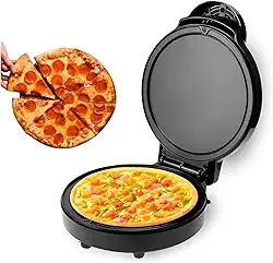 Mini Forno Elétrico Grill Redondo 1000W - 110v – Compacto, Portátil, Cozimento Duplo, Ideal para Pizza, Torta, Ovos, Churrasco e Lanches Rápidos