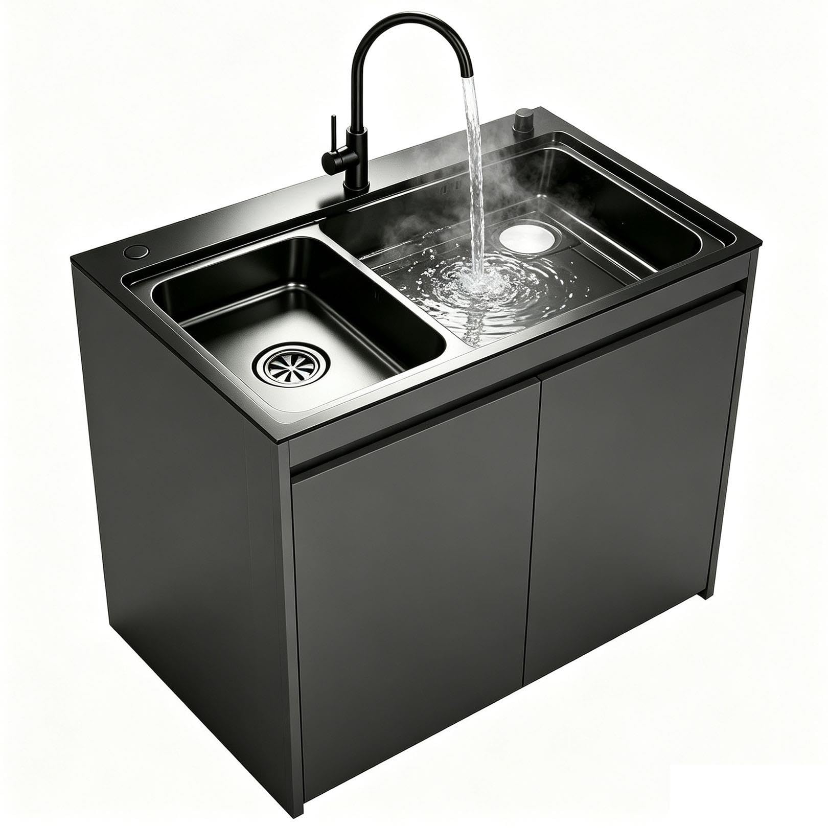 Fregadero de cocina con mueble, acero inoxidable independiente