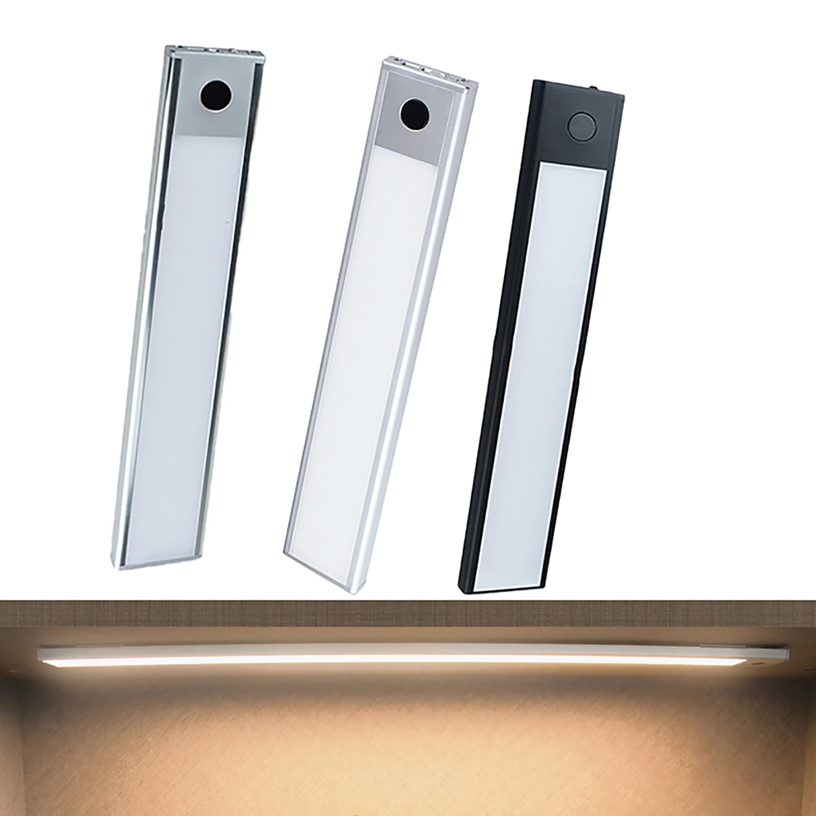 Luci sottopensile Wireless, Luce bianca 6000k USB ricaricabile Luce notturna for armadio da cucina Distanza di rilevamento 5-8 cm, Luce notturna ultrasottile da 0,9 cm for guardaroba Garage Scale ( Co