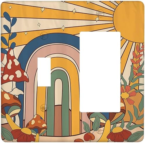 Miniatura 16 de Cubiertas Decorativas de Tomacorrientes Estilo Gótico Cuervo Flores Púrpuras 1 Gang Interruptor de Luz Simple Basculante Placa Cubierta Placas de