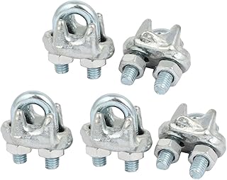 Aexit M6x17mm Male Chain & Rope Fittings Thread 31mm Long Wire Cable Rope Clips U Bolt Saddle Wire Rope Clips Clamps 5pcs