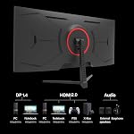 Gawfolk 34 inch Ultrawide Gaming Monitor, IPS Screen 165Hz UWQHD 3440x1440, Computer Monitor with FreeSync,Built-in Speaker,Back