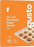 Vista 1 de GUSTO Hojas de papel pergamino precortadas para hornear, 16 x 24 pulgadas, 100 unidades, antiadherentes, sin blanquear, hojas de papel pergamino