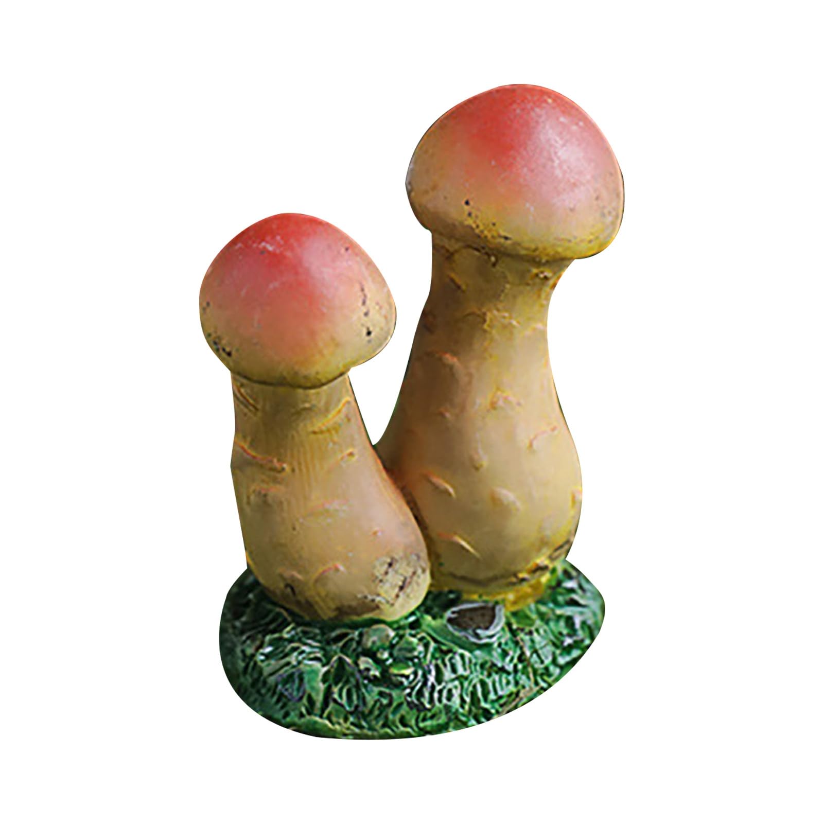 Pasisuu Miniature Fairy Garden Mini Mushroom Statue， Hand-Painted Mini Figurine Set, earth-friendly Resin Wild Garden Accessories, Tiny Fake Statue for Terrariums and Bonsai Pots B
