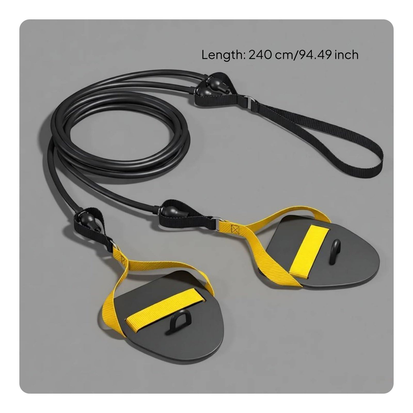 Trainings Zugband Schwimmtrainer Widerstandsband Handpaddel Griff Übungsseil Dicke Latexröhren Langlebig für Tägliche Einheiten für Wettkampfvorbereitung Heimtraining, Schwarz+Gelb, 60 Pfund
