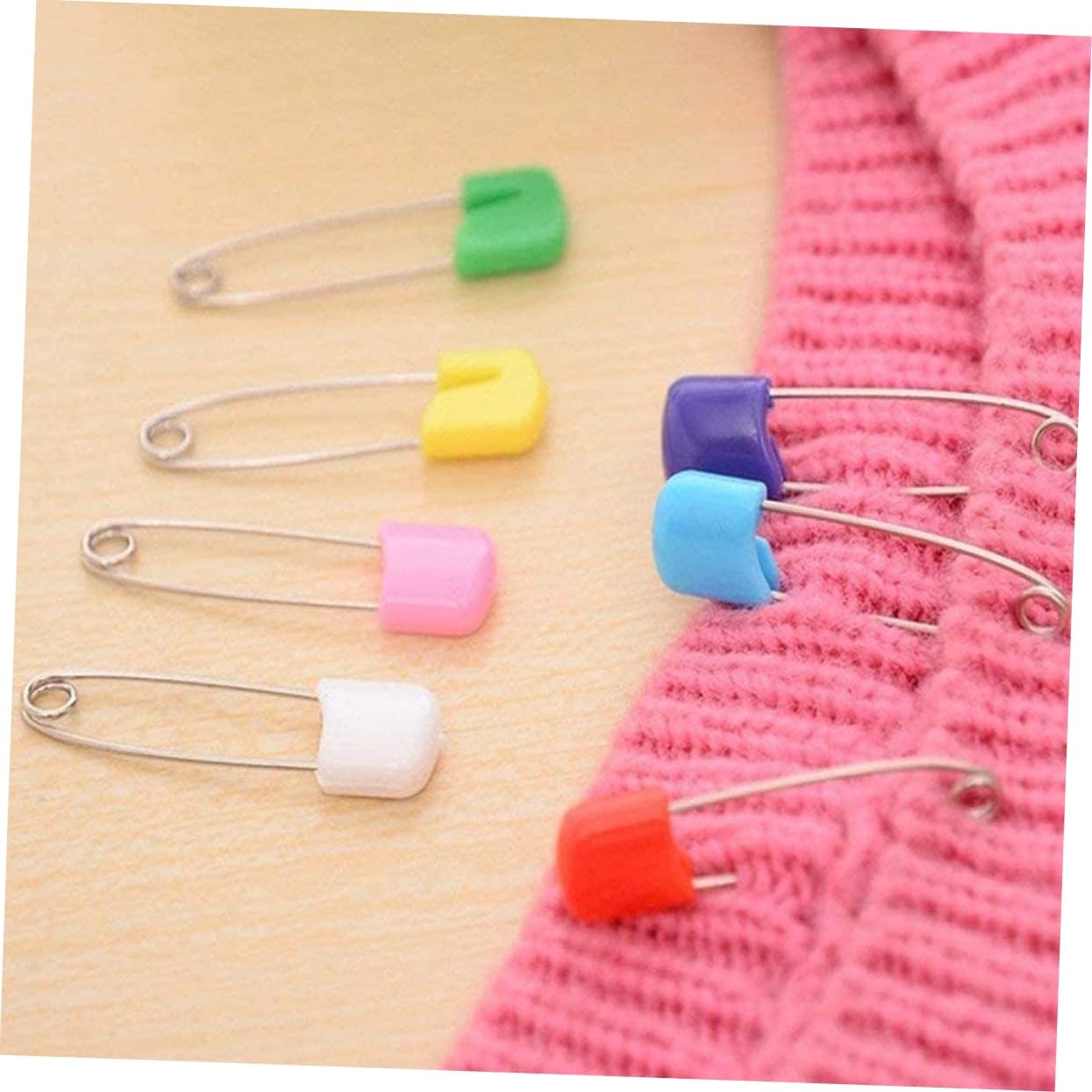DOITOOL Steel Diaper Pin for Pin 100pcs Plastic Head for Nappies Bibs and Blankets