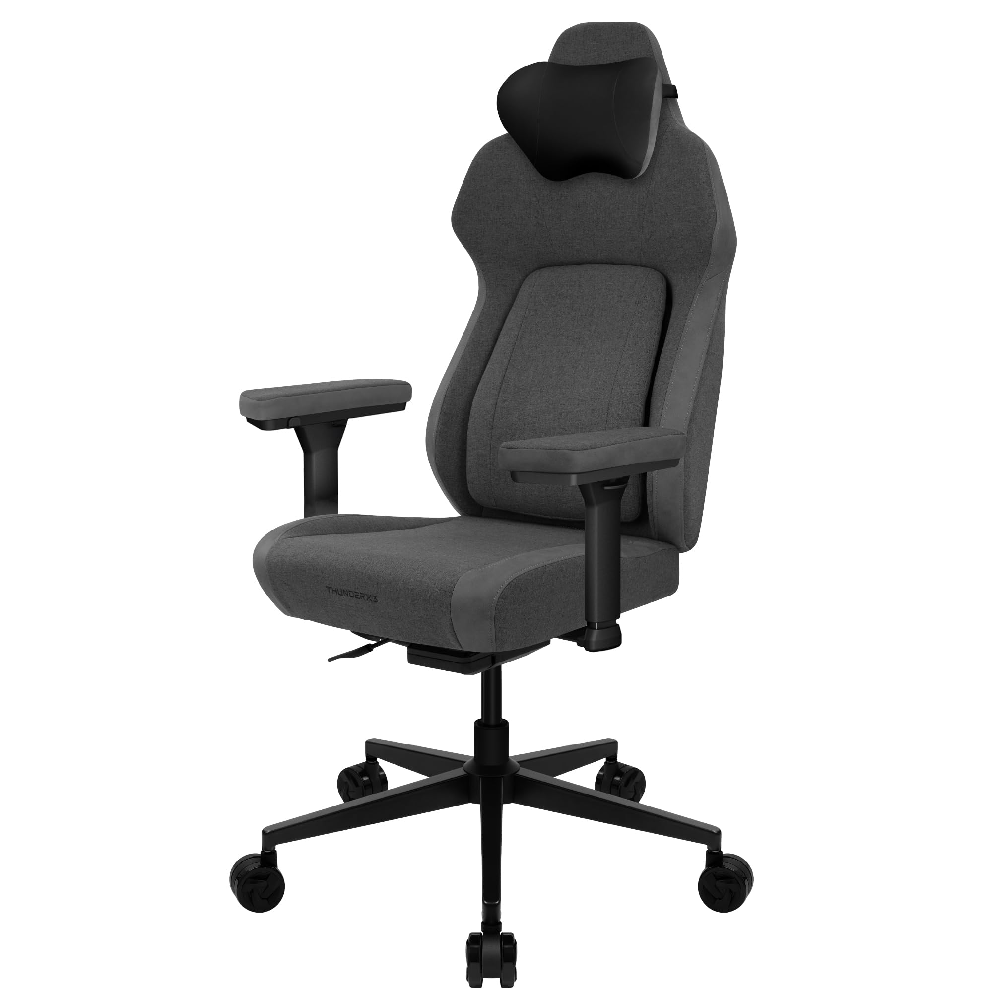 ThunderX3CORE Smart LOFT Gaming Chair Dark Grey – Ergonomic Office Chair, Automatic Lumbar Support, Synchronised Mechanism, 3D Armrests, Fabric Cover, for Users up to 125kg, 155-190cm